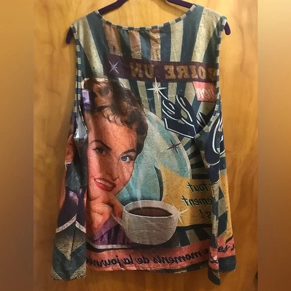 NEW Retro Graphic Sleeveless Tee - Picture 2 of 4